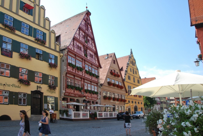 Mächtige Fachwerkhäuser in der Dinkelsbühler Altstadt